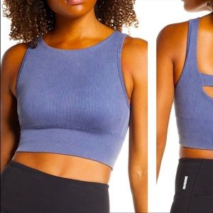 Zella Ribbed Crop Sports Bra